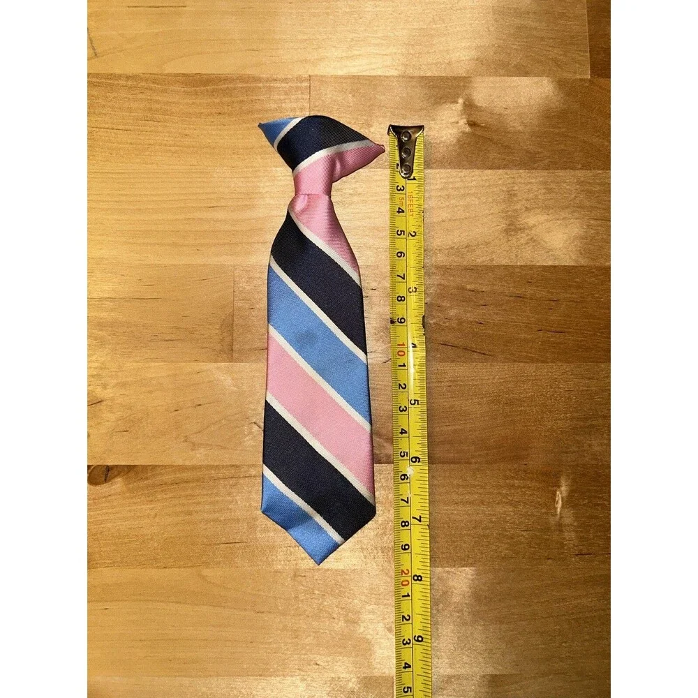 Boys Blue and Pink Clip On Tie